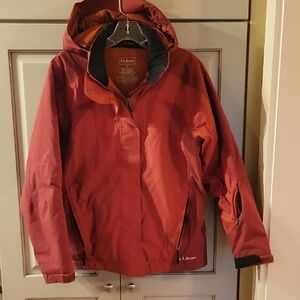 L.L. Bean Burnt Orange Waterfroof  Hooded Winter Jacket Size S